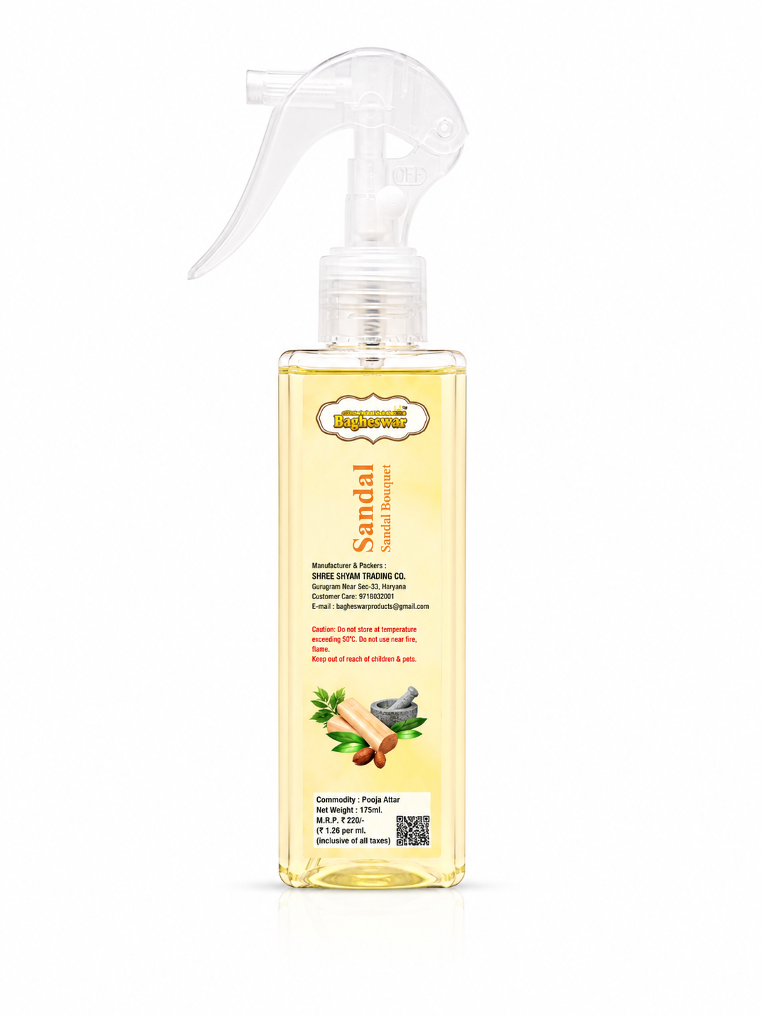 Bagheswar Sandal Premium Spray Attar 175ml