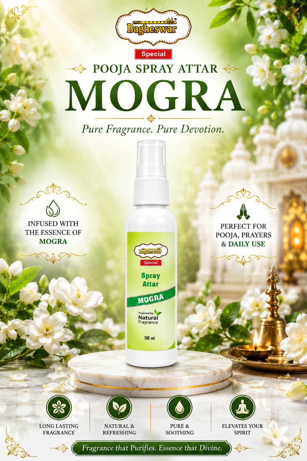 Bagheswar Mogra Spray Attar 100ml