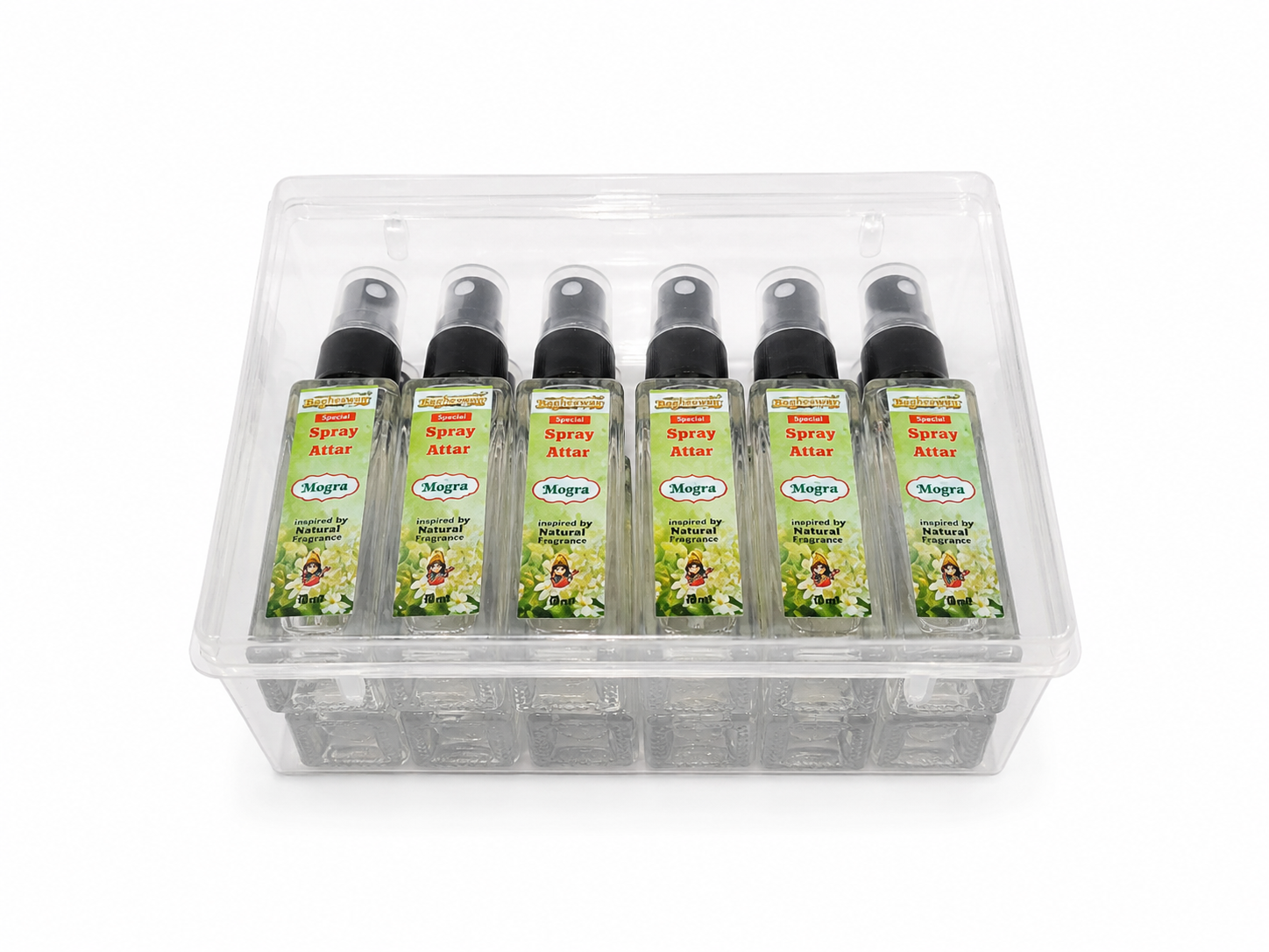 Bagheswar Mogra Spray Attar 10ml(pack of 12 pieces)