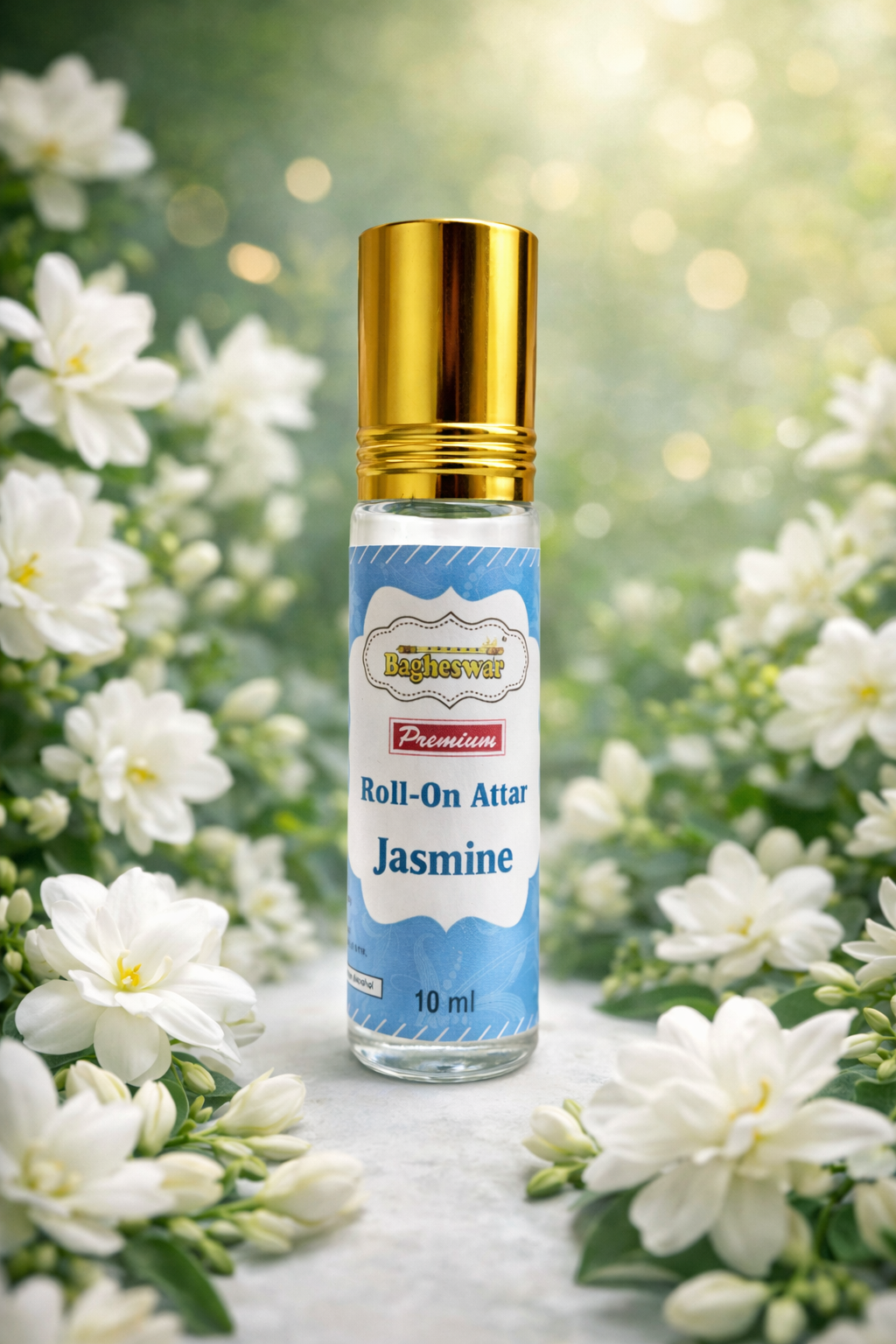 Bagheswar Jasmine Roll-On Attar 10ml (pack of 12 Pieces)