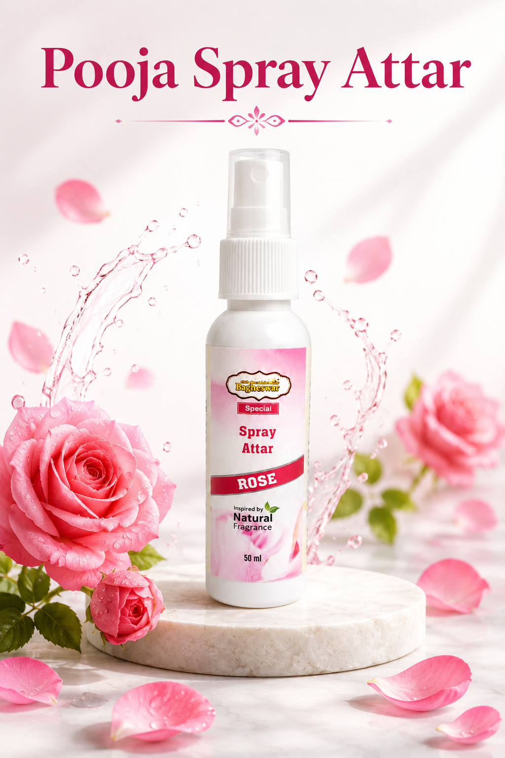 Bagheswar Rose Spray Attar 50ml