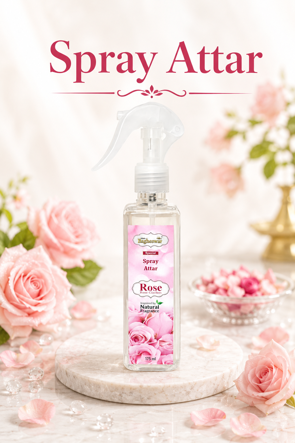 Bagheswar Rose Premium Spray Attar 175ml