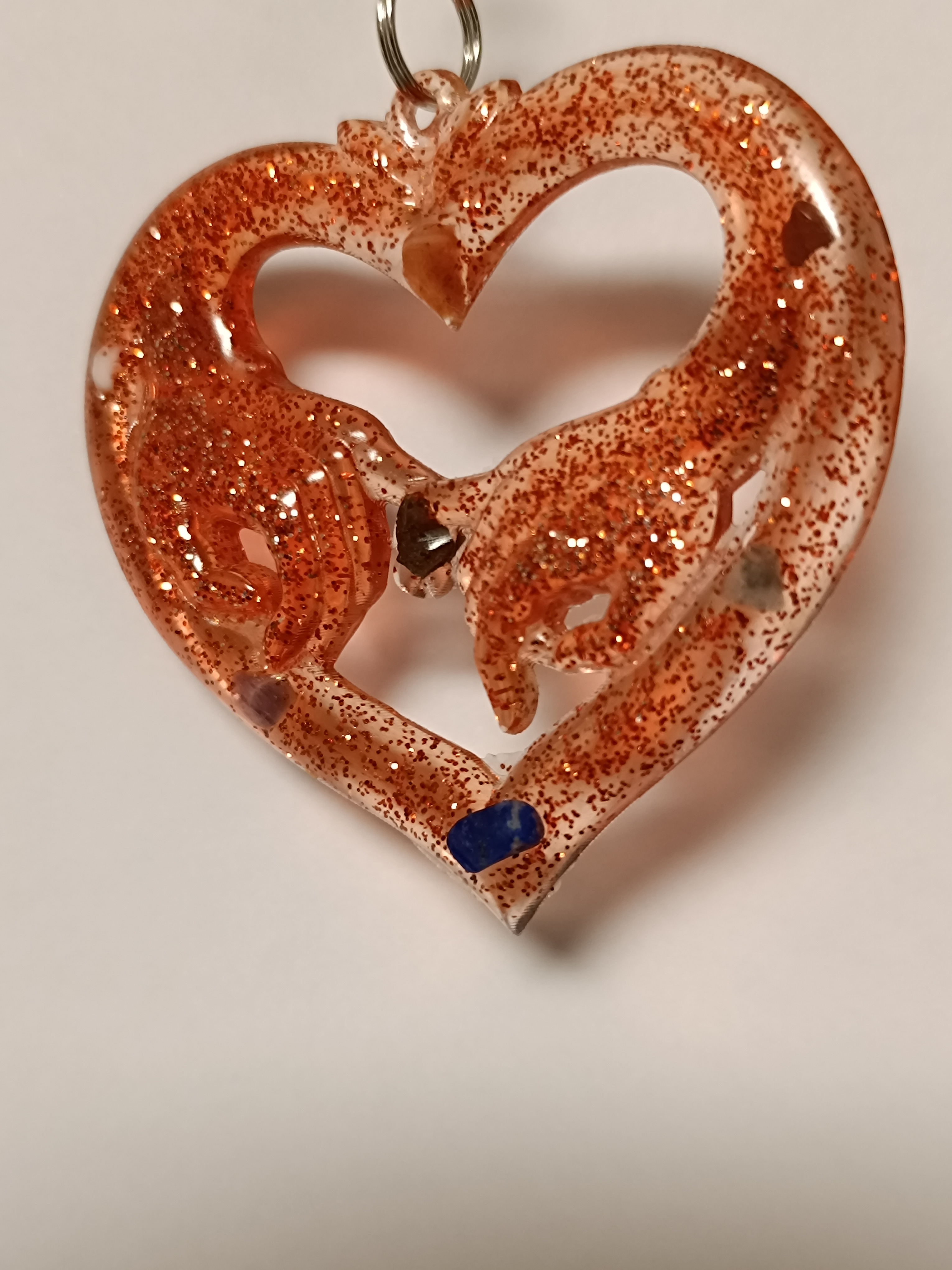 Porte-clés cœur mains s’unissent 7 Chakras