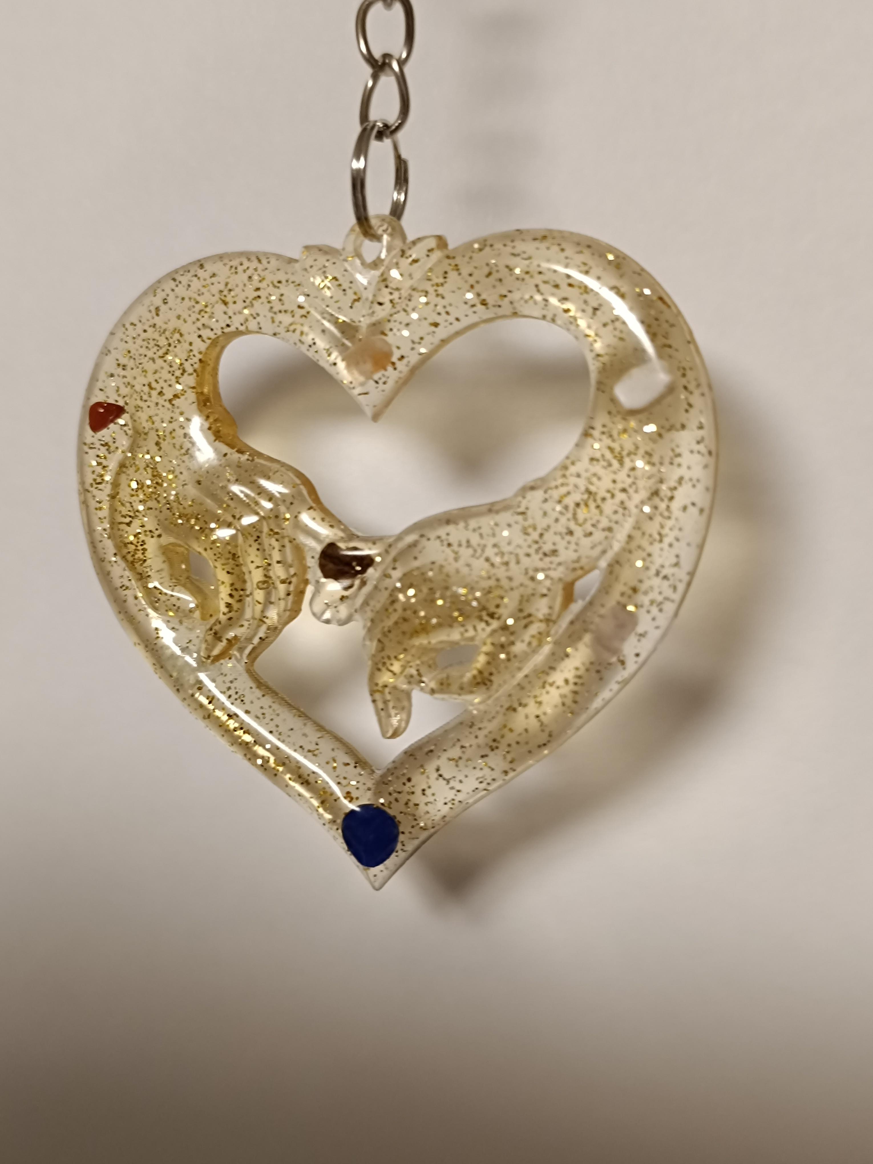 Porte-clés cœur mains s’unissent 7 Chakras