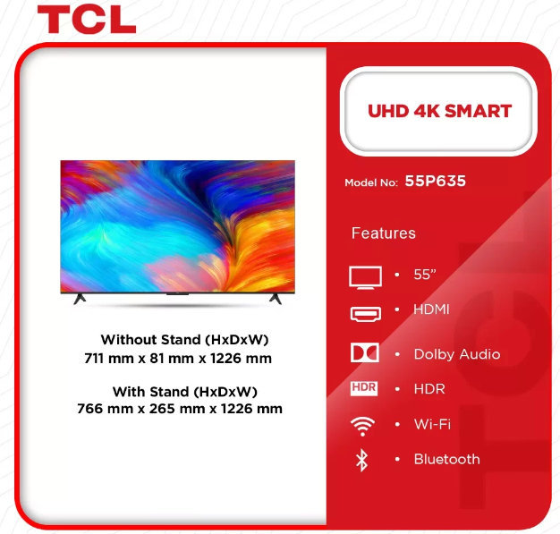 TCL 55" 4K UHD Smart TV