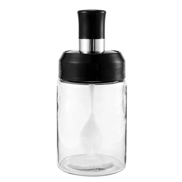 Glass Storage Jar with Built-in Spoon