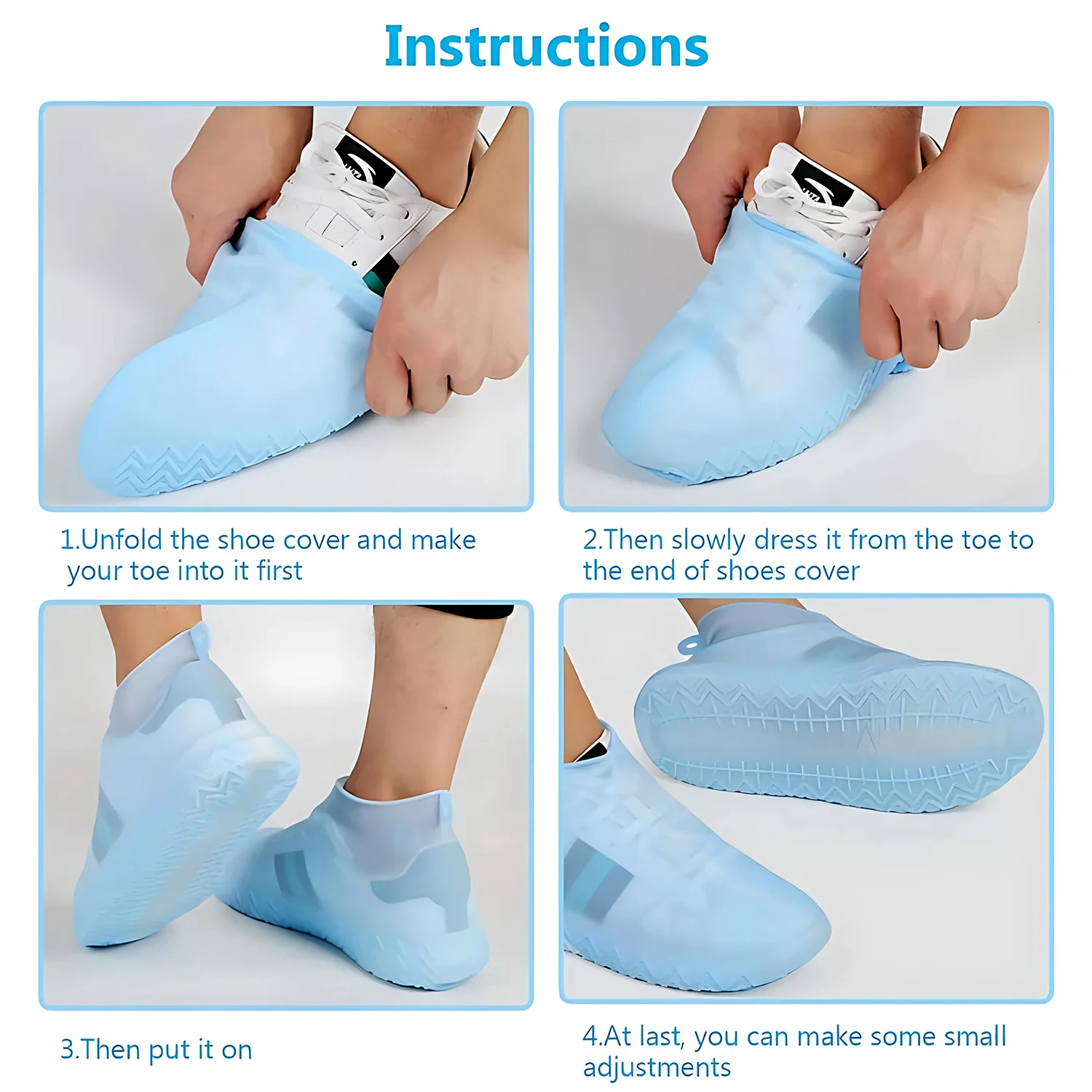 Reusable Silicone Shoe Covers (L)