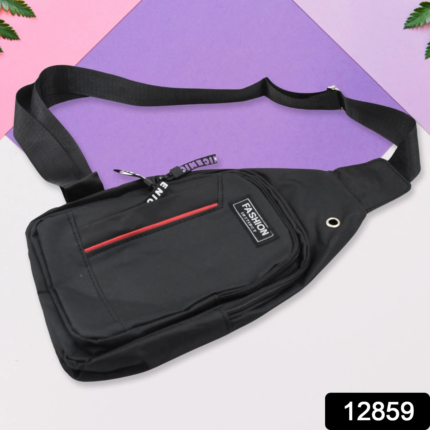 Black crossbody sling bag