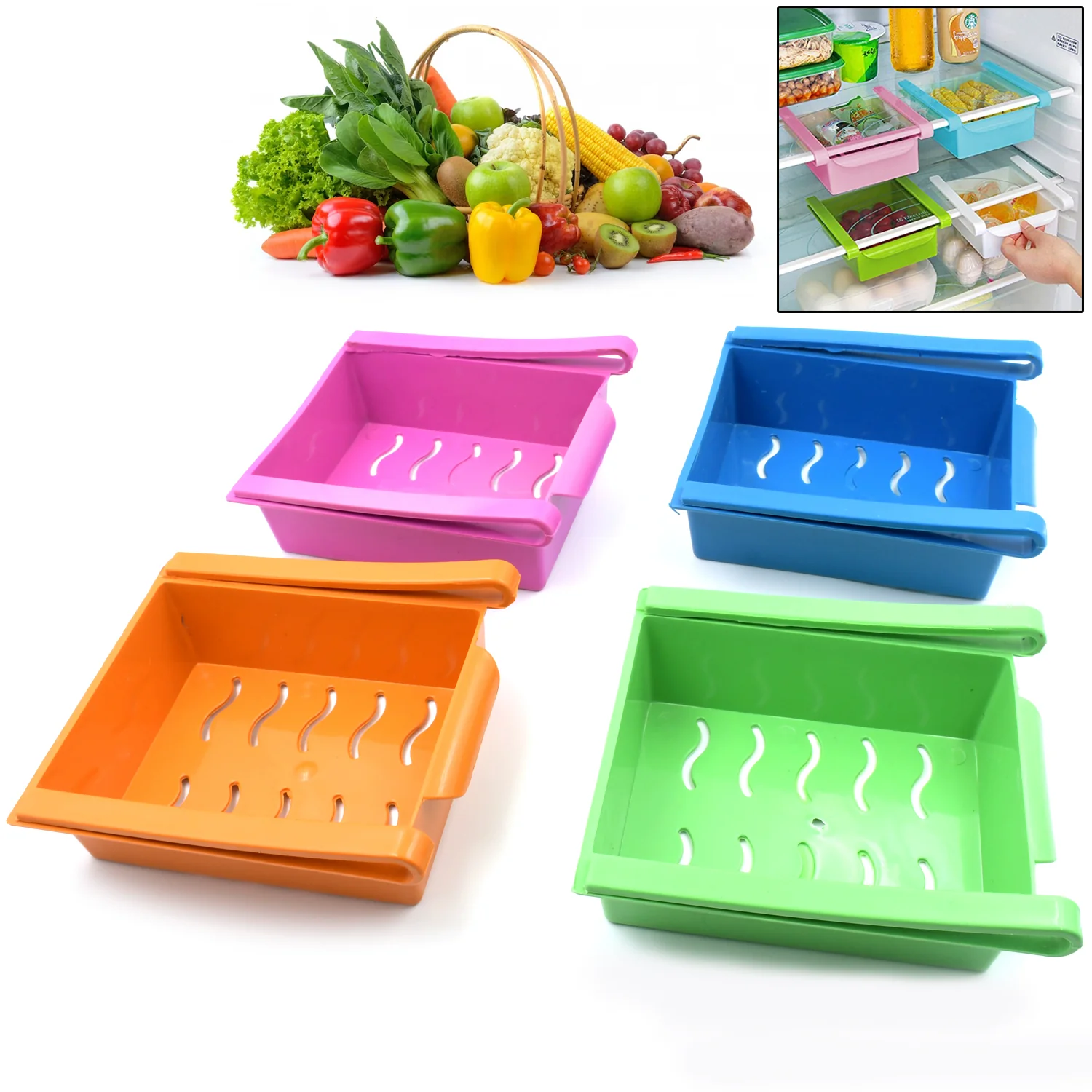 Adjustable Fridge Storage Drawer
