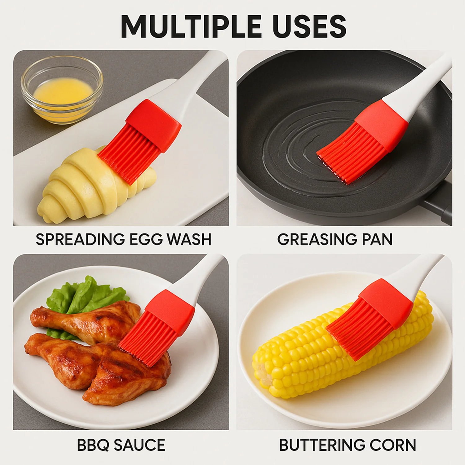 Silicone Baking Brush and Spatula Set