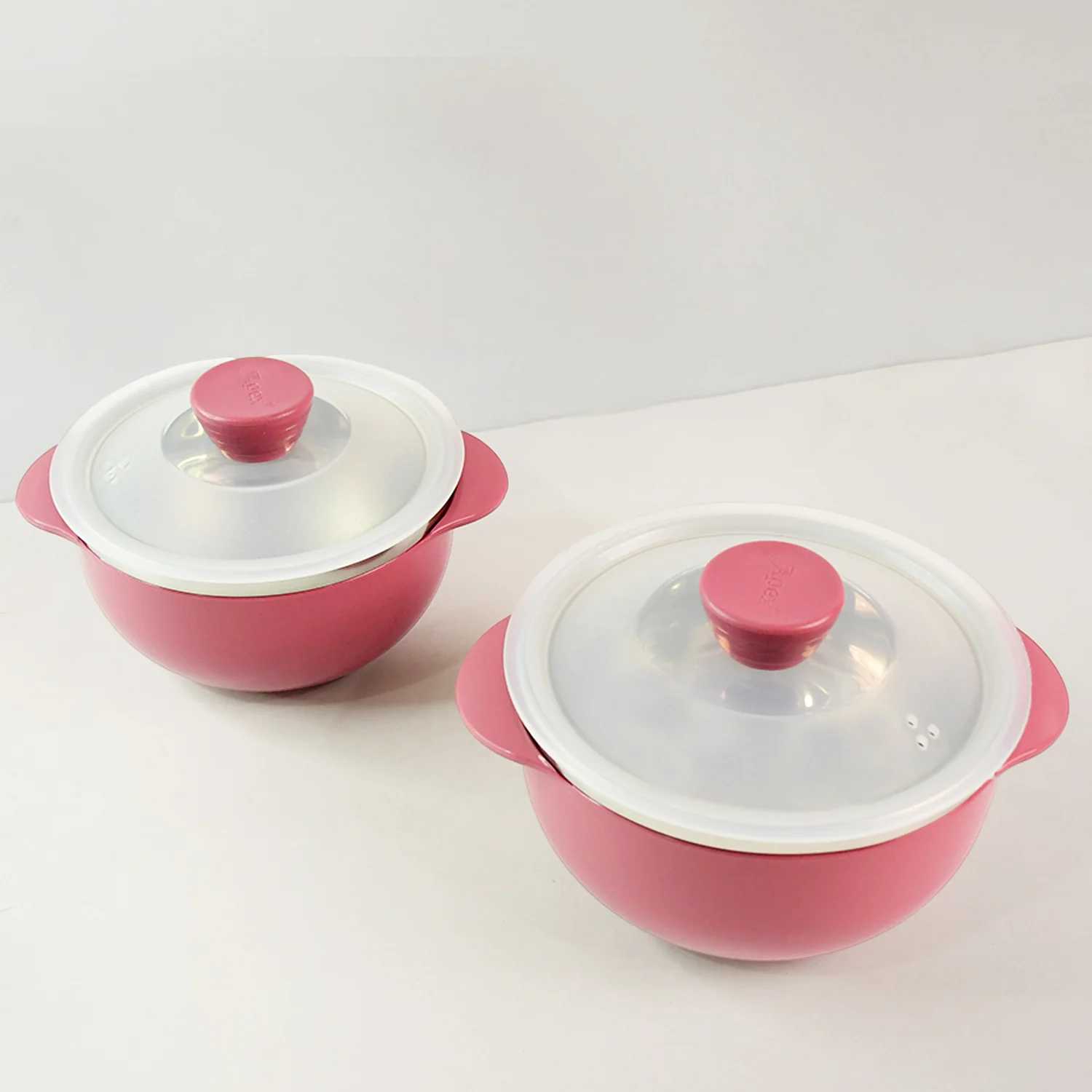 Premium Plastic Serving Bowl Set with Lids (2 Pc)
