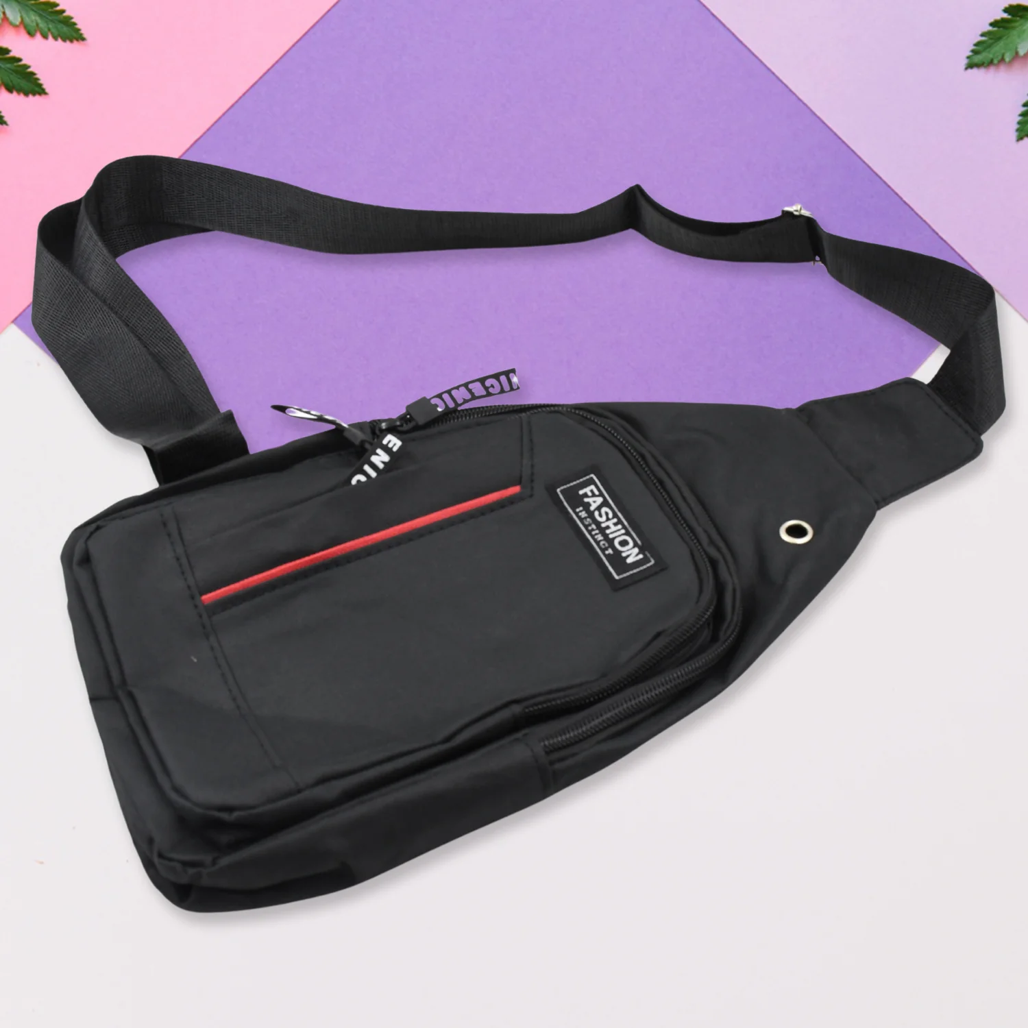 Black crossbody sling bag