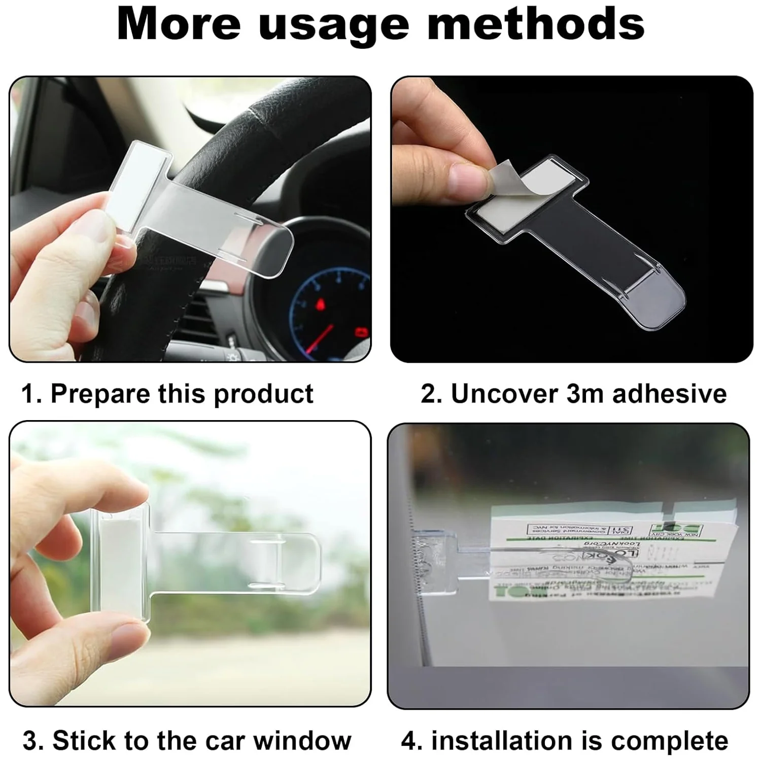 2-in-1 Transparent Car Windshield Card & Fastag Holder – Sleek Ticket Display & Secure Fastag Mount (Set of 2)