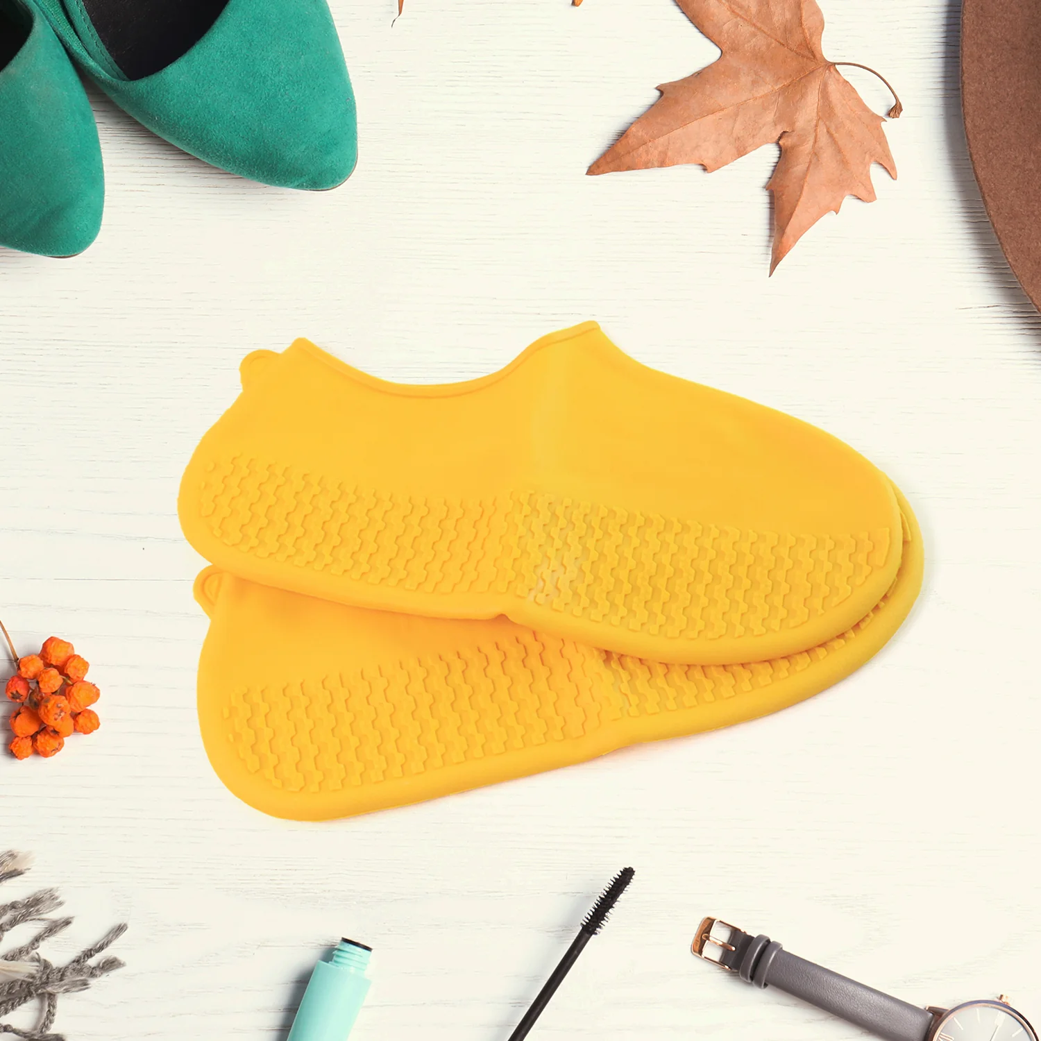 Yellow Waterproof Shoe Covers (Medium)