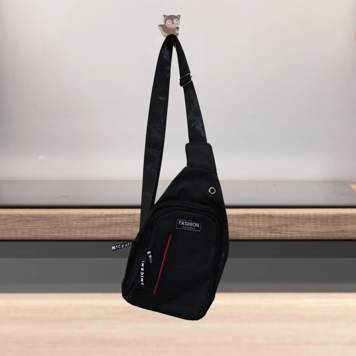 Black crossbody sling bag