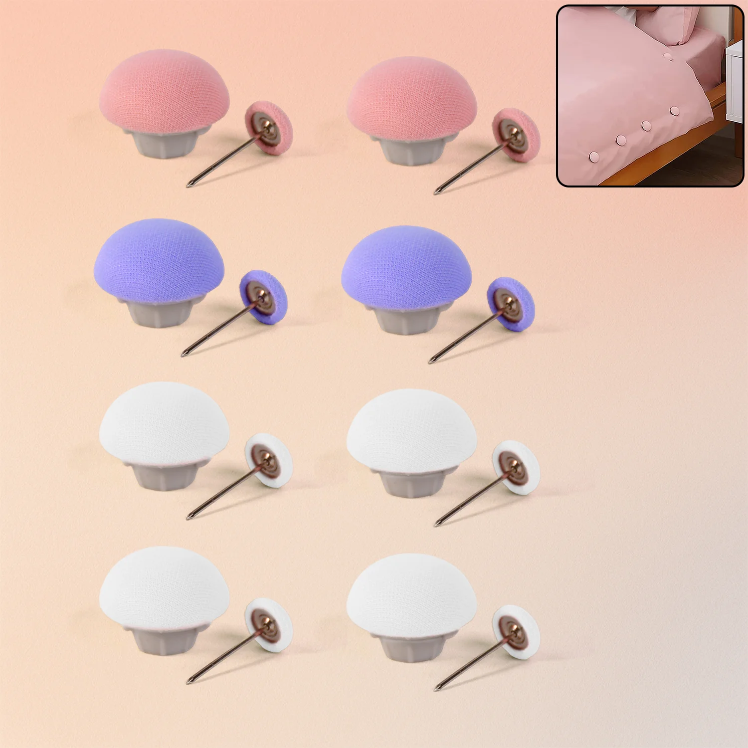 Mushroom-Shaped Upholstery Pins (set of 8)