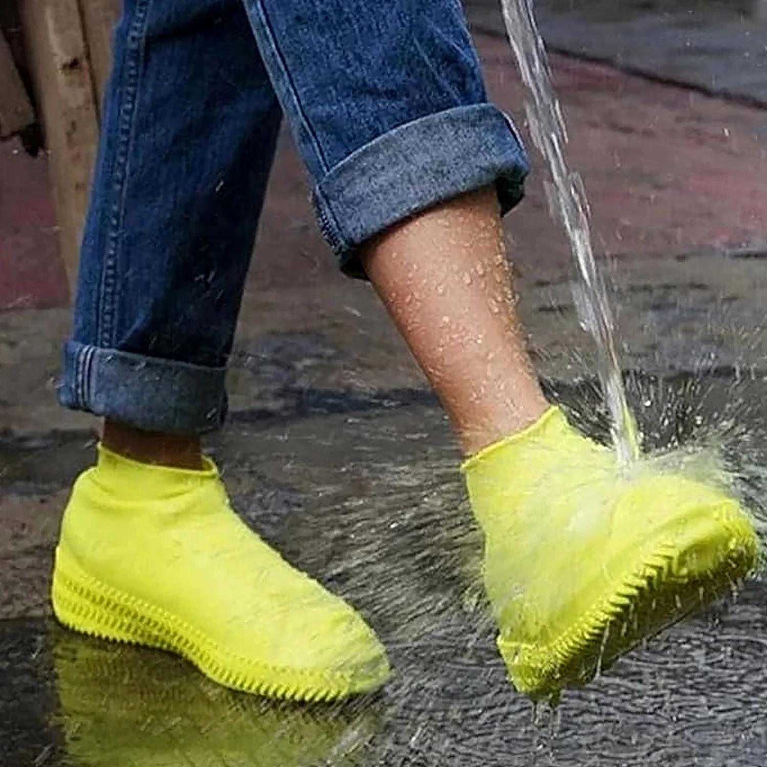 Yellow Silicone Shoe Covers (XL)