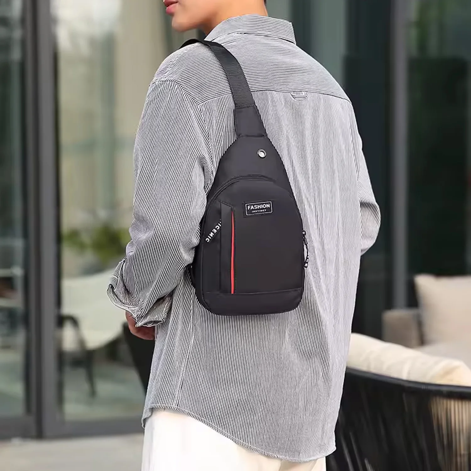 Black crossbody sling bag