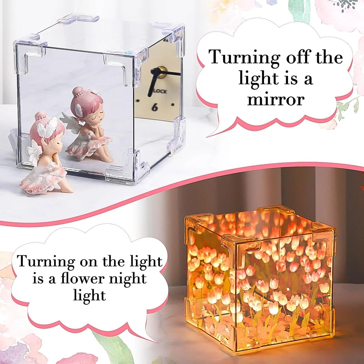 LED Tulip Flower Cube Lamp