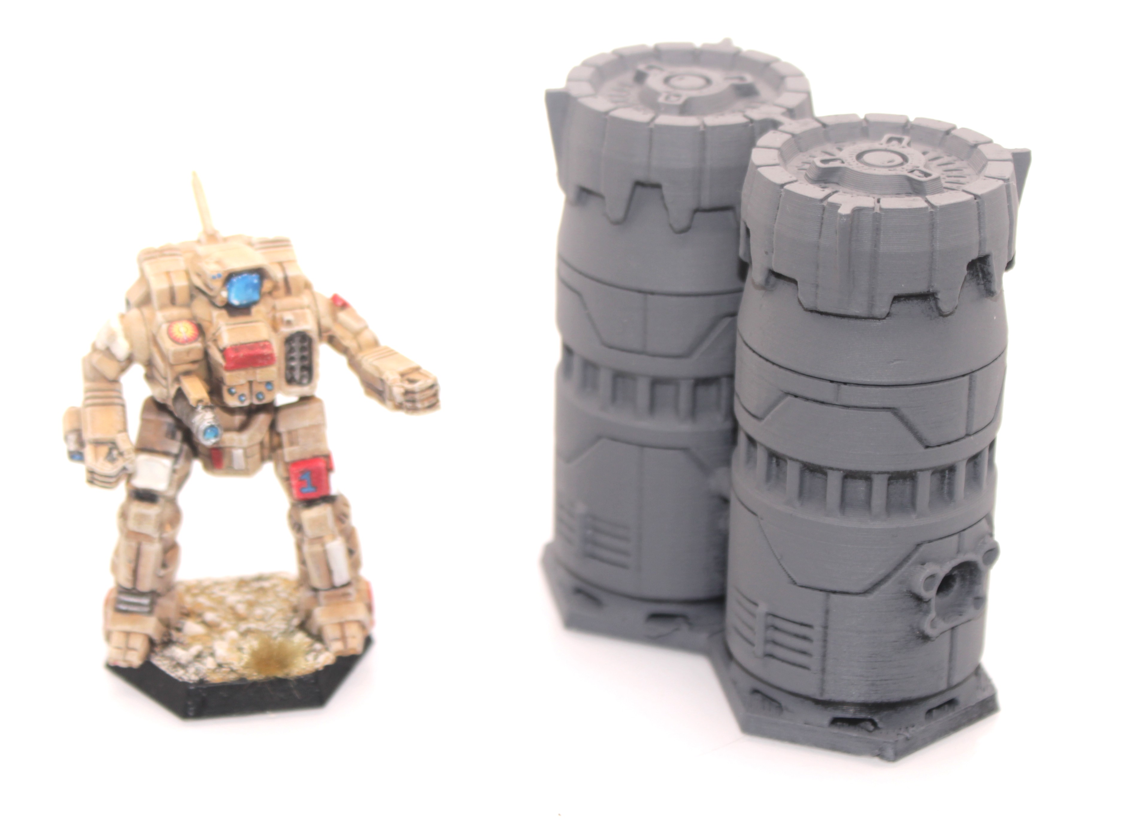 BattleTech Hexed Small Storage Tank Buildings