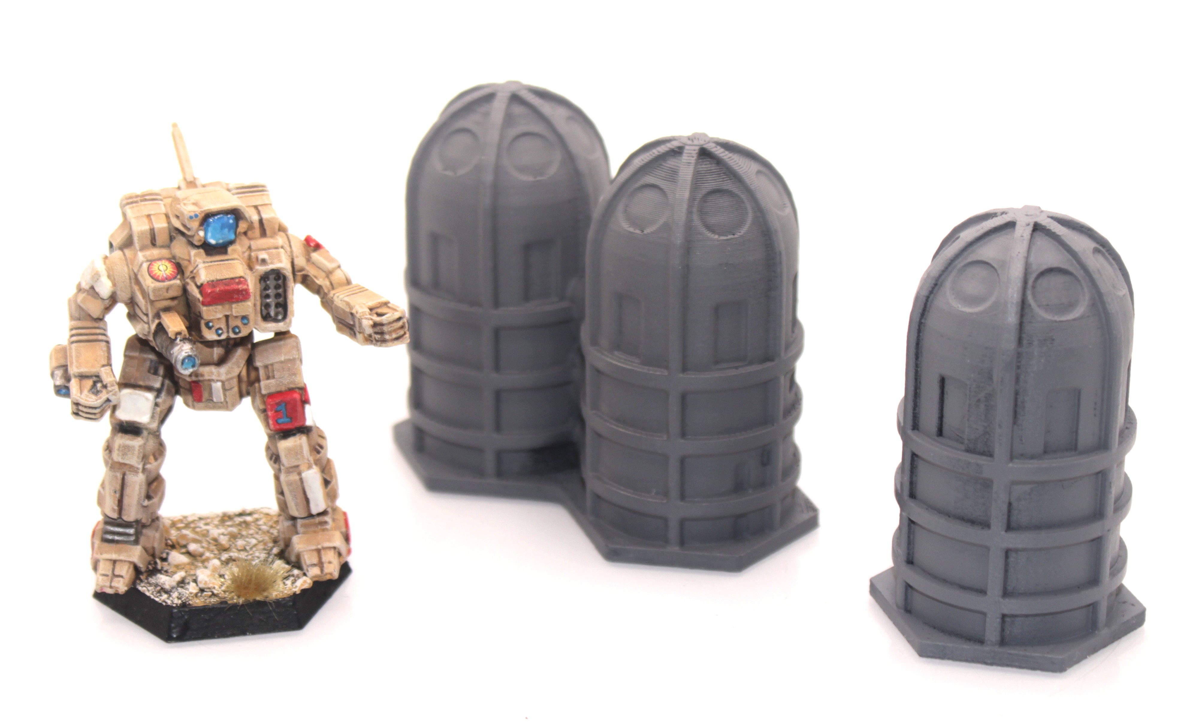 BattleTech Hexed Single and Dual Cylinder Silo Building