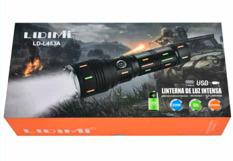 Linterna Táctica Lidimi LD-L453A 50W - Función Power Bank y Zoom