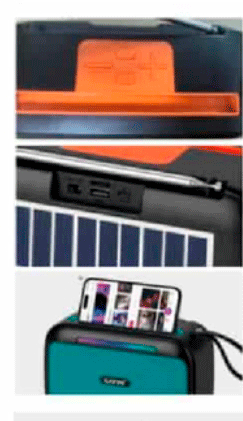 Parlante Bluetooth con Panel Solar y Soporte 