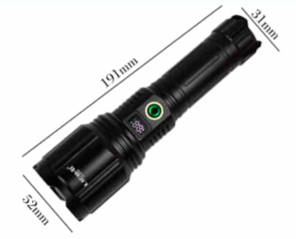 Linterna Profesional de 60W con Indicador de Carga y Enfoque Telescópico