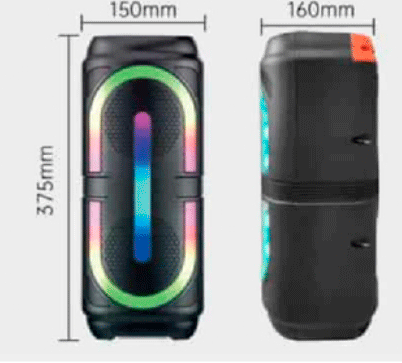 Torre de Sonido Portátil con Anillo de Luz LED
