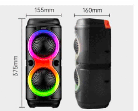 Torre de Sonido Portátil con Doble Altavoz