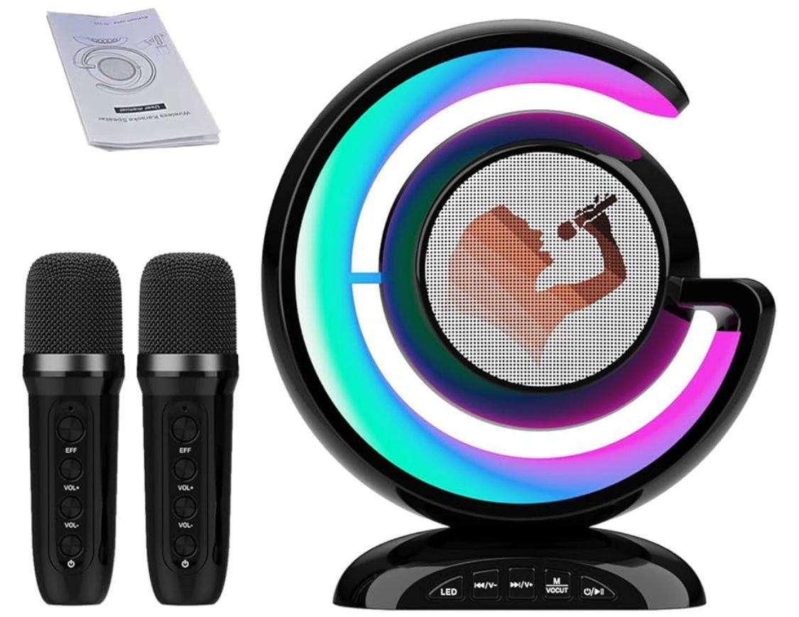 Altavoz karaoke con micrófonos inalámbricos