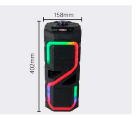Torre de Sonido Portátil con Pantalla y Luces RGB