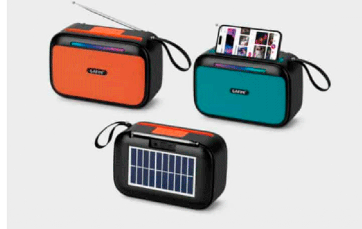Parlante Bluetooth con Panel Solar y Soporte 