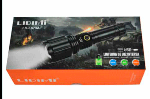 Linterna Profesional de 60W con Indicador de Carga y Enfoque Telescópico