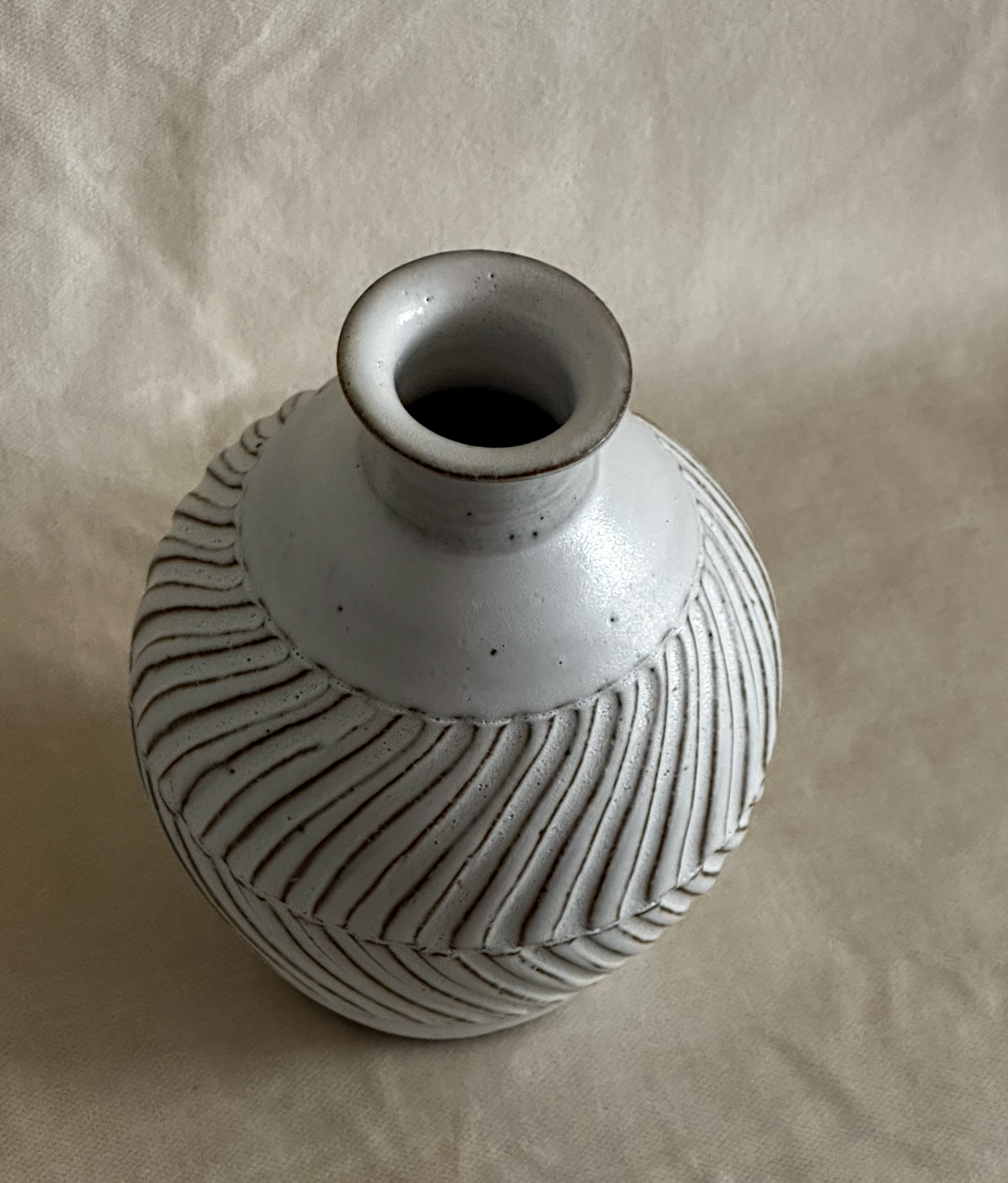 Carved Vase in White
