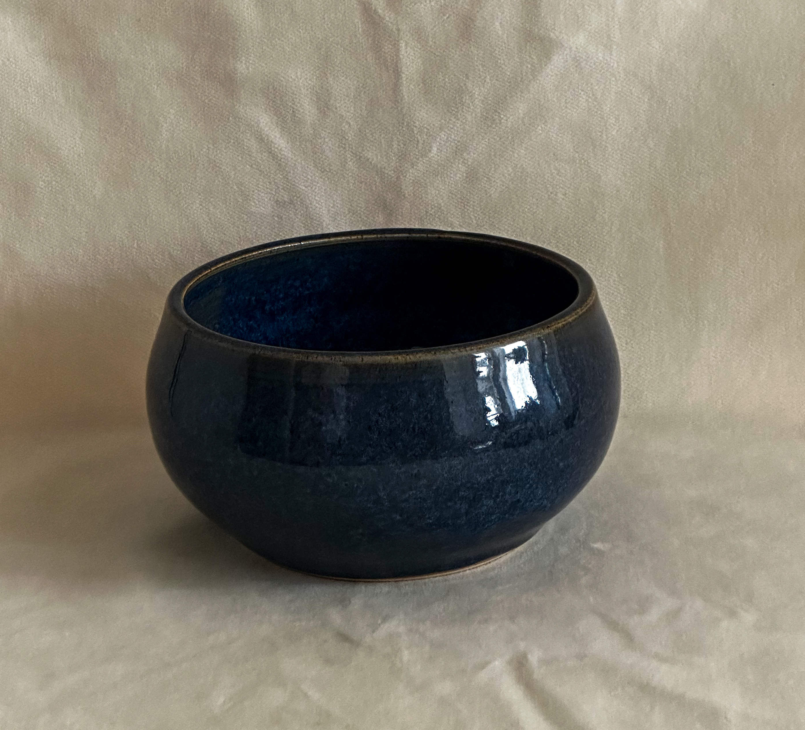 Stoneware Bowl - Glossy Blue
