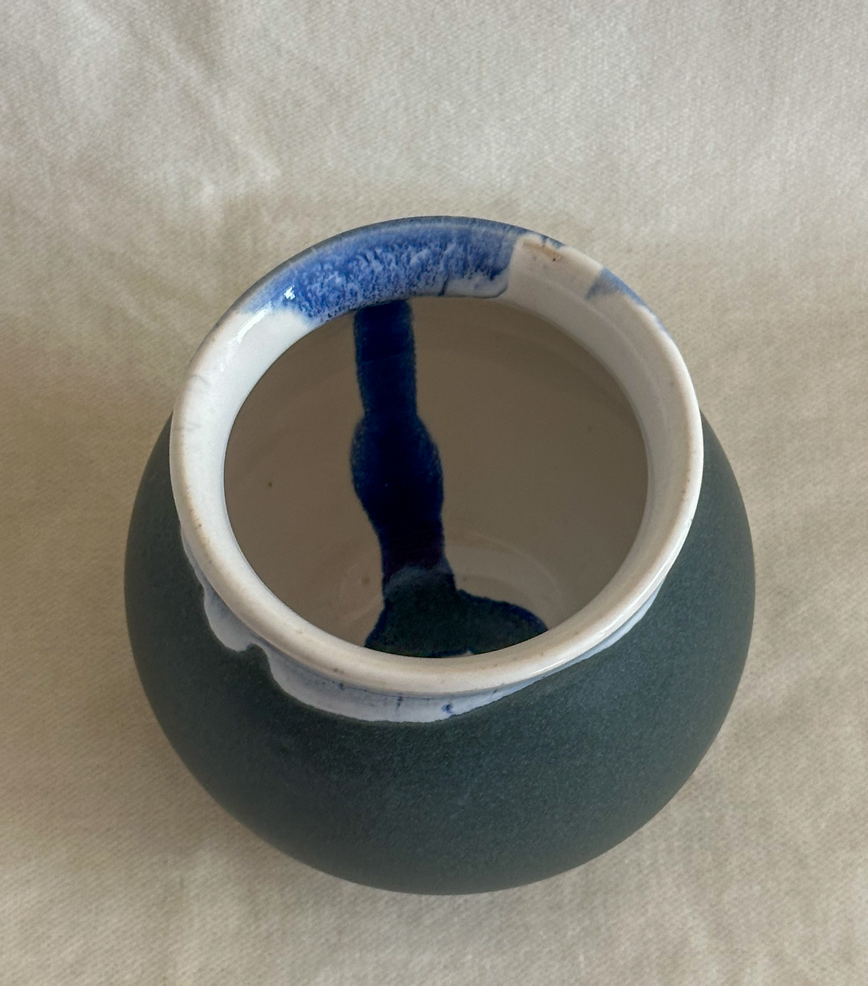 Small vase in matte green