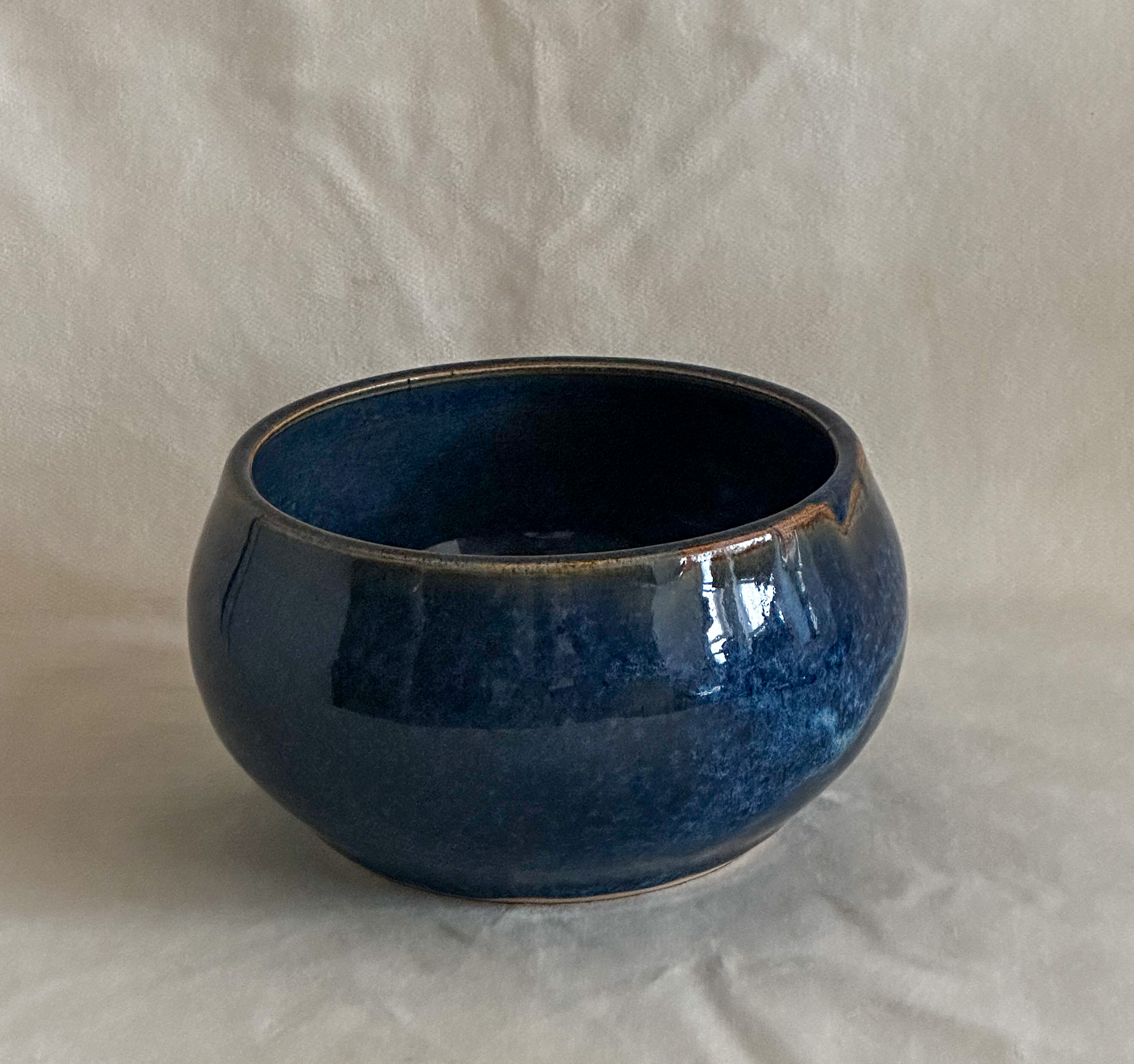 Stoneware Bowl - Glossy Blue