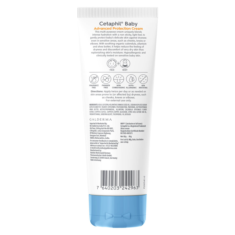 Cetaphil Baby Cream 85gm, Face & Body Moisturizing Cream  | Gentle & Soft with Organic Calendula