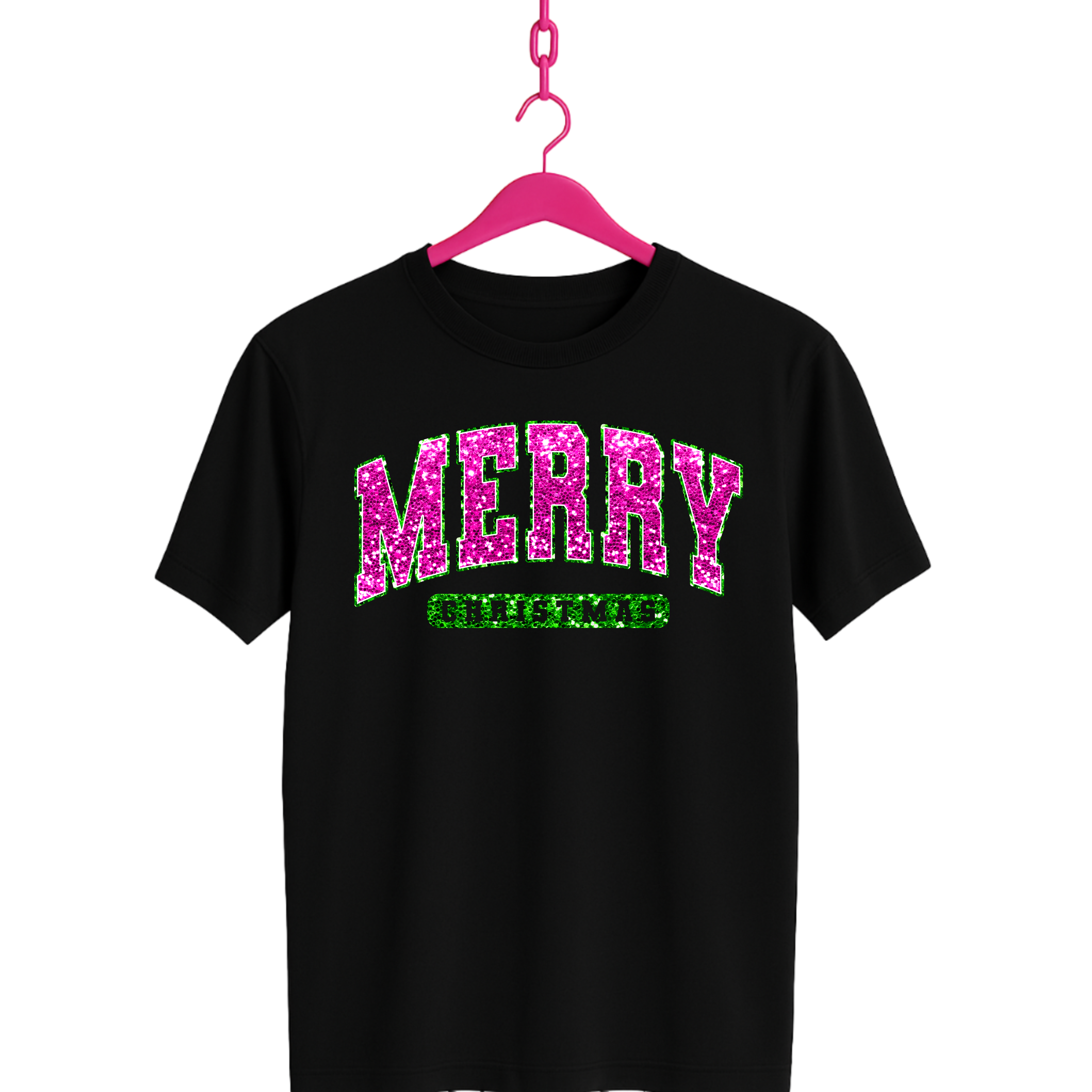 pink Merry Sequin Glitter T-Shirt