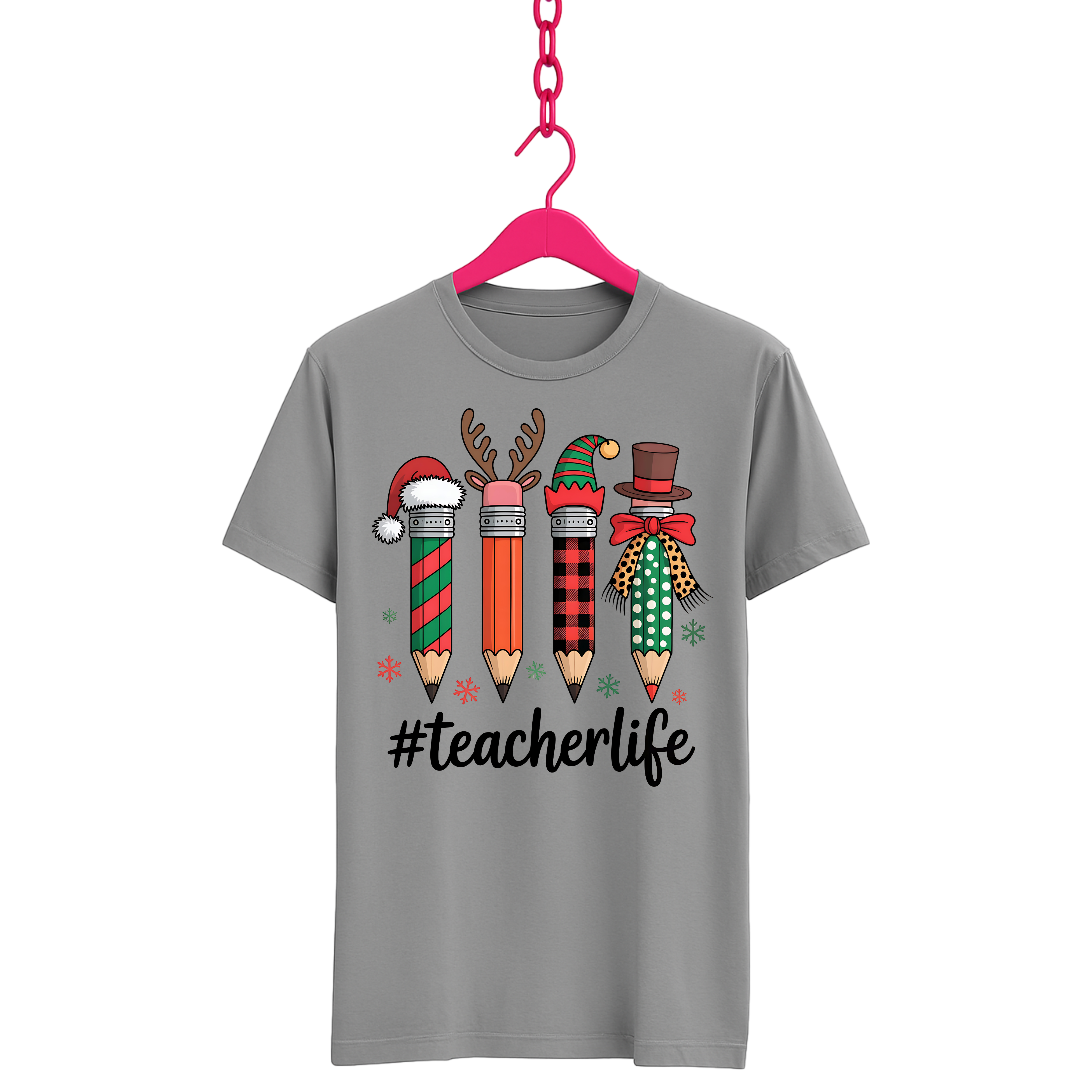 Teacher Life Holiday Pencil T-Shirt