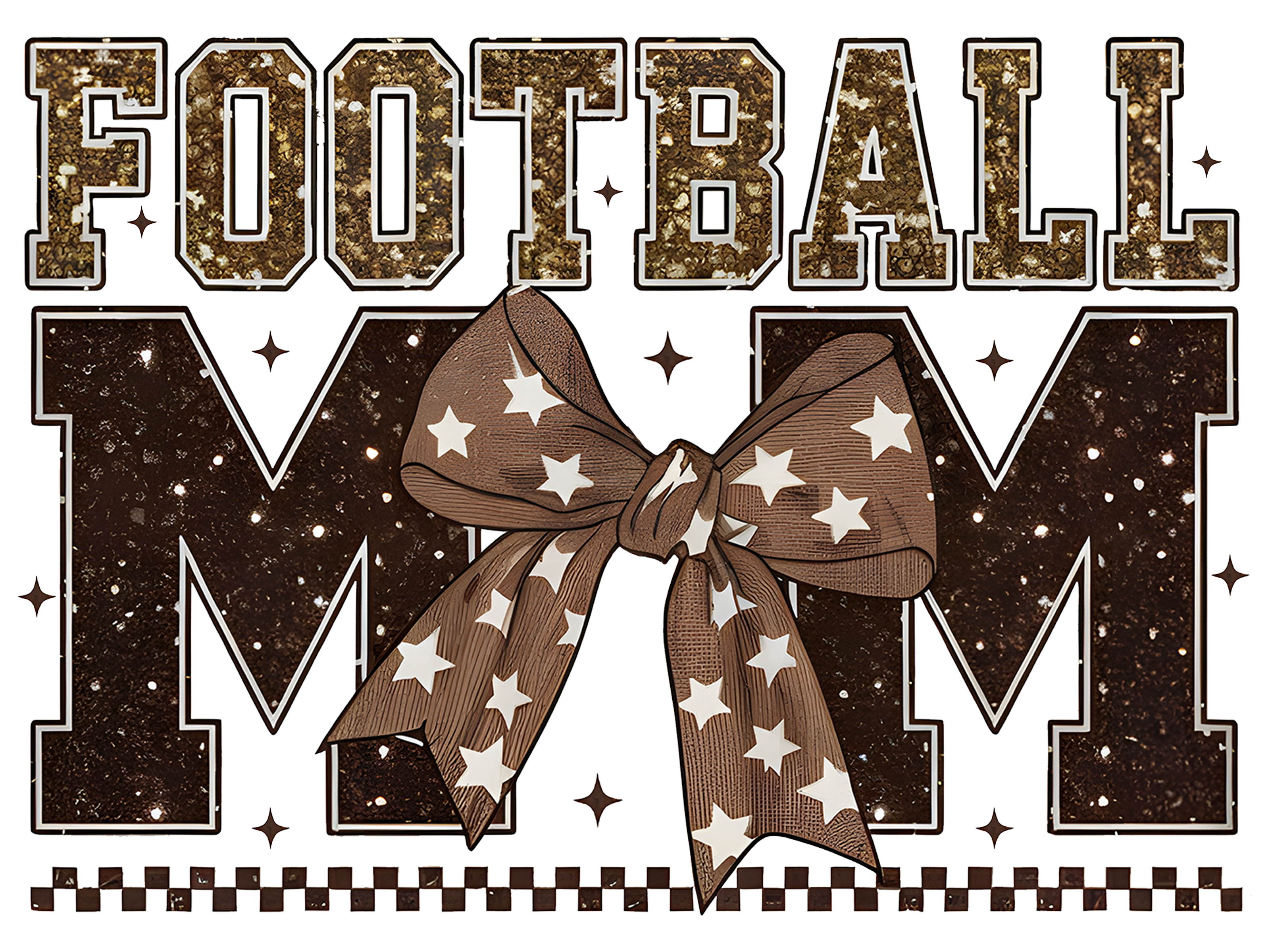 Football Mom Shirt brown and gold glitter bow