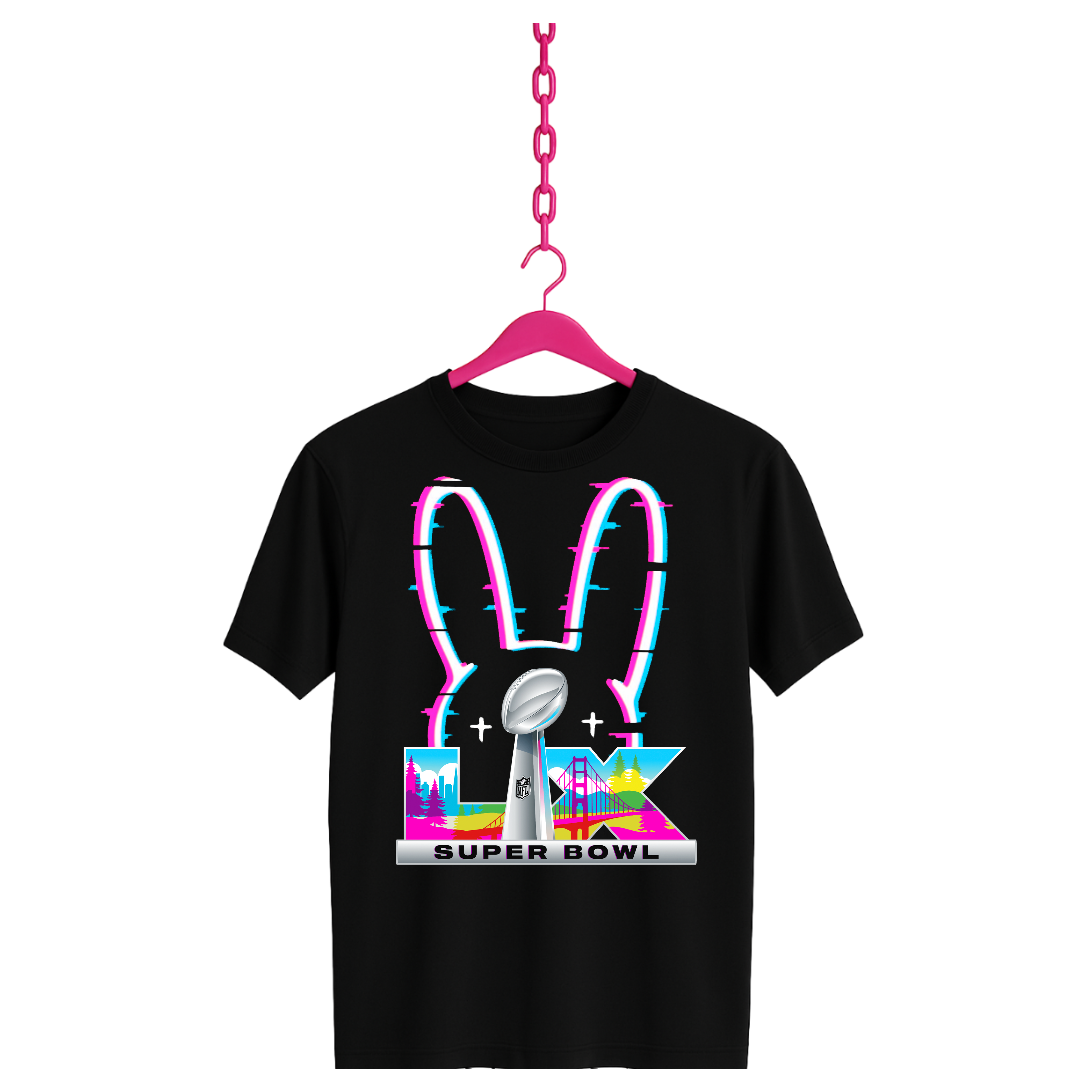Super Bowl Bunny Graphic T-Shirt