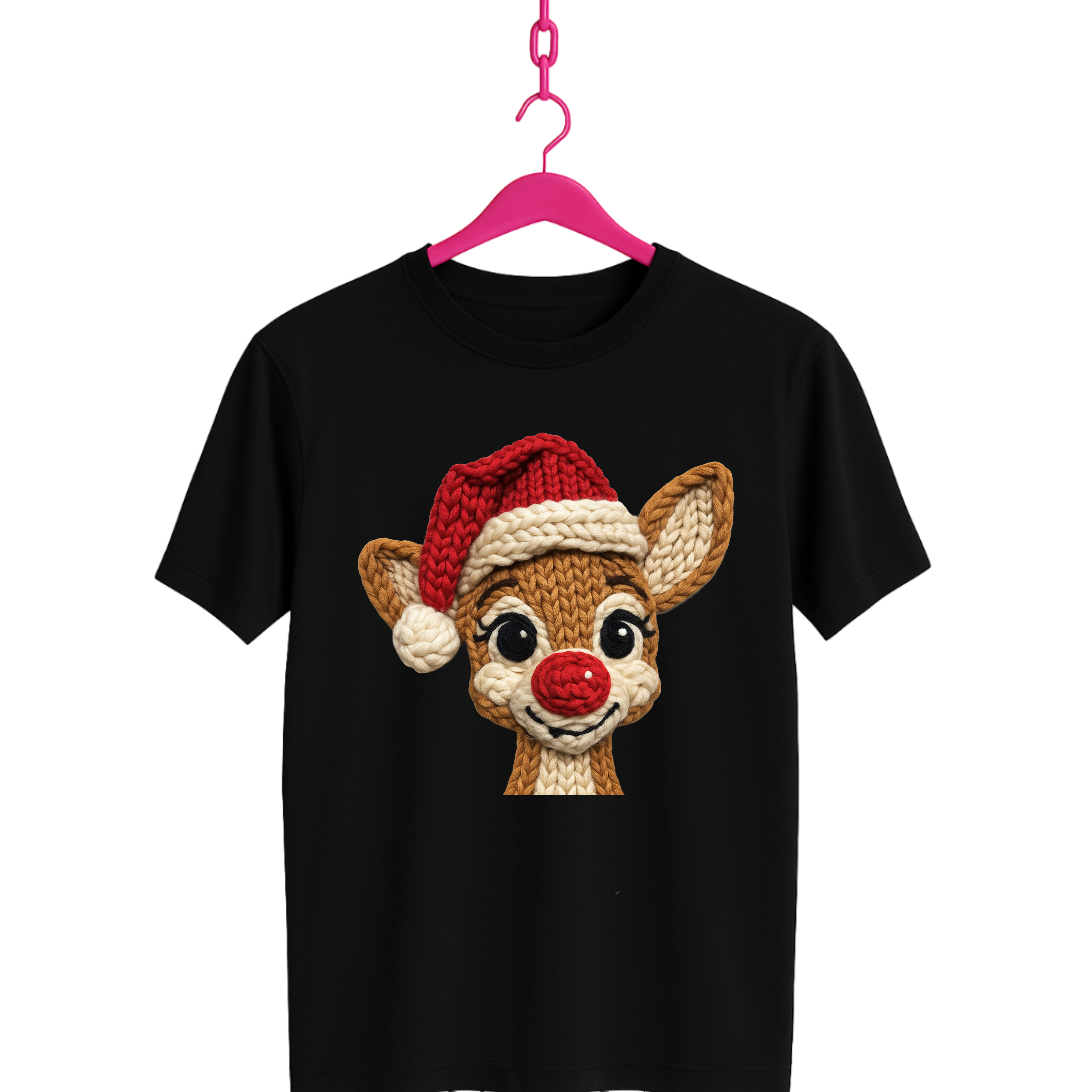 Christmas Reindeer Knit Graphic T-Shirt