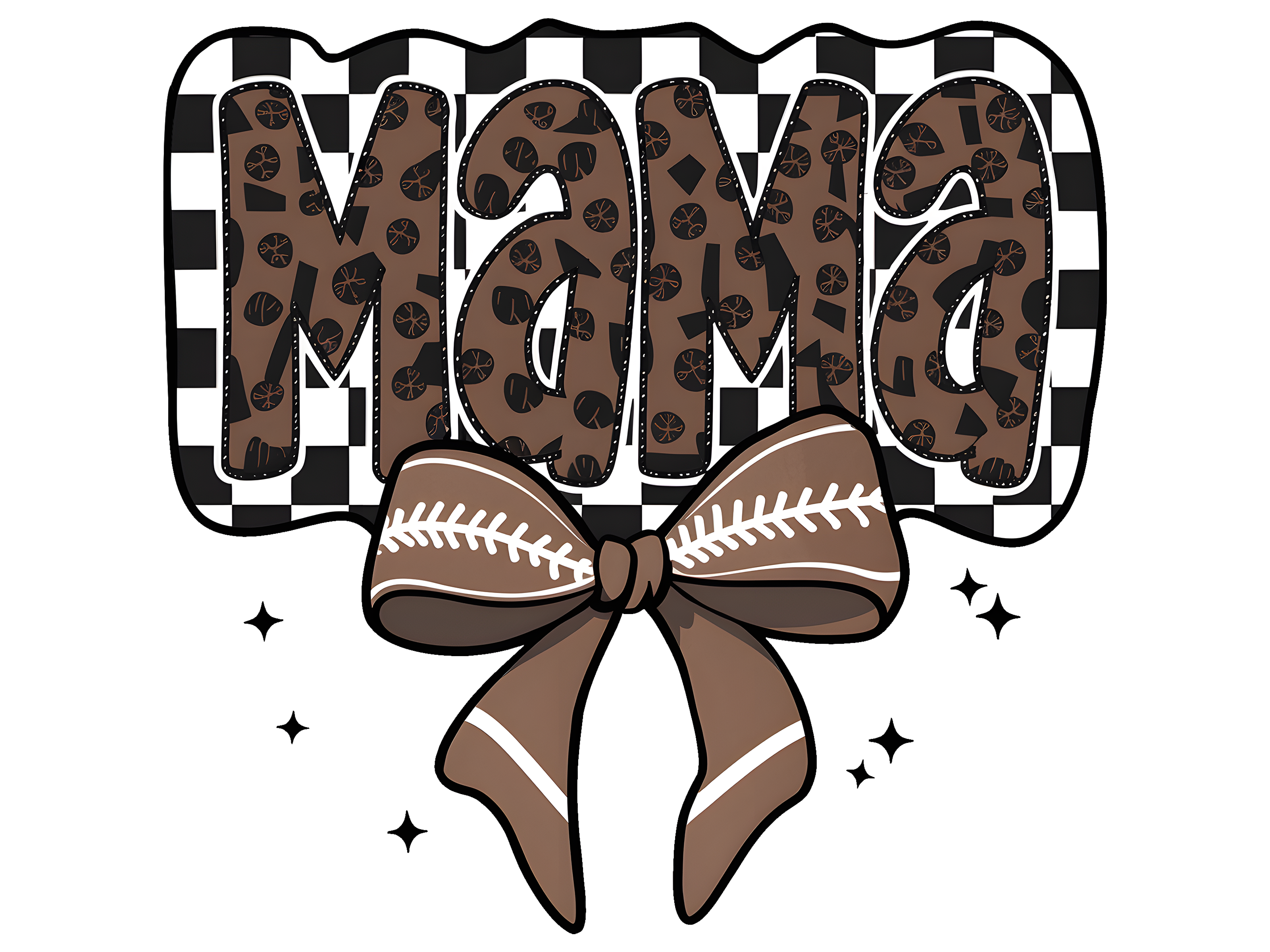 Mama Leopard Football Bow Sweatshirt