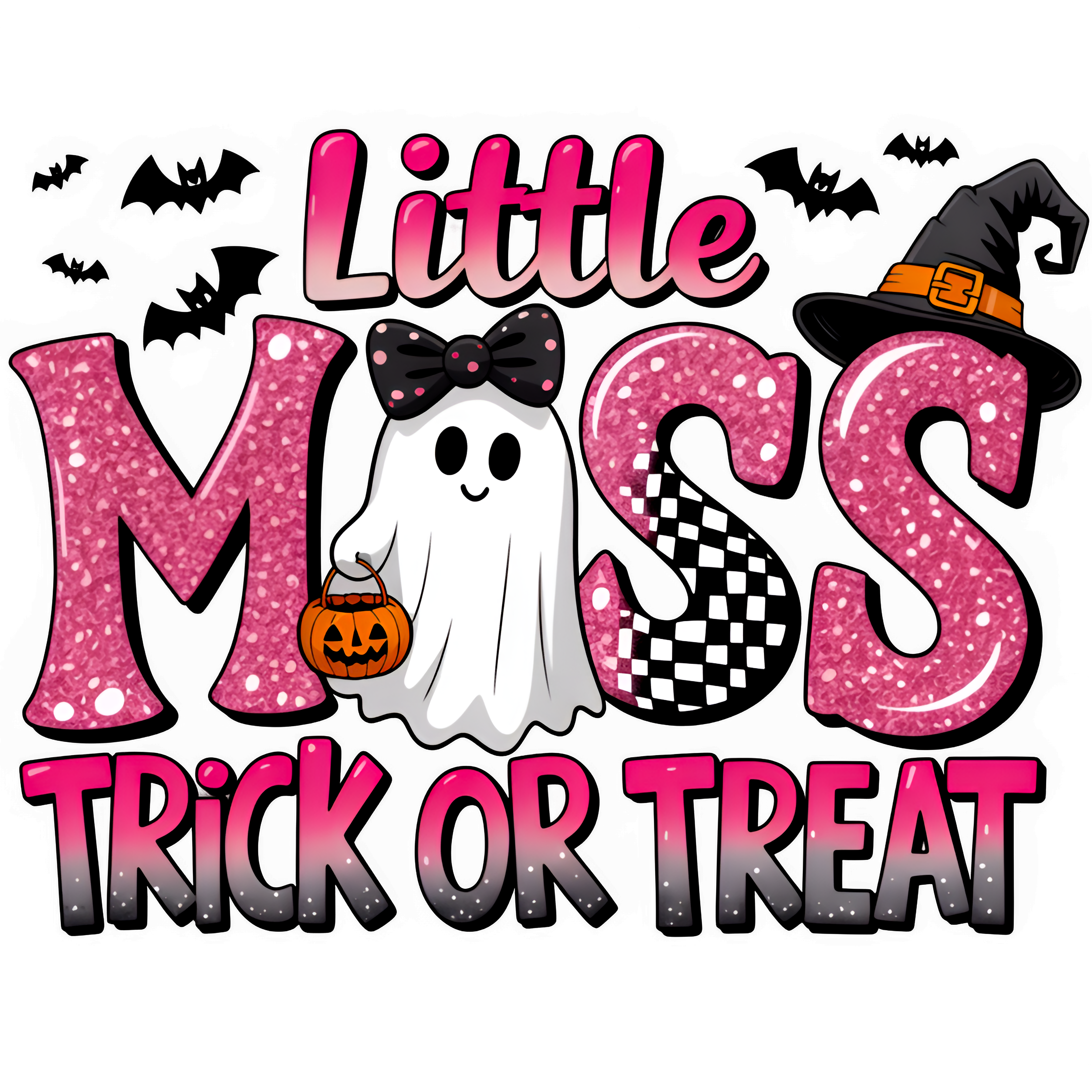Little Miss Trick Or Treat Kids Halloween T-Shirt