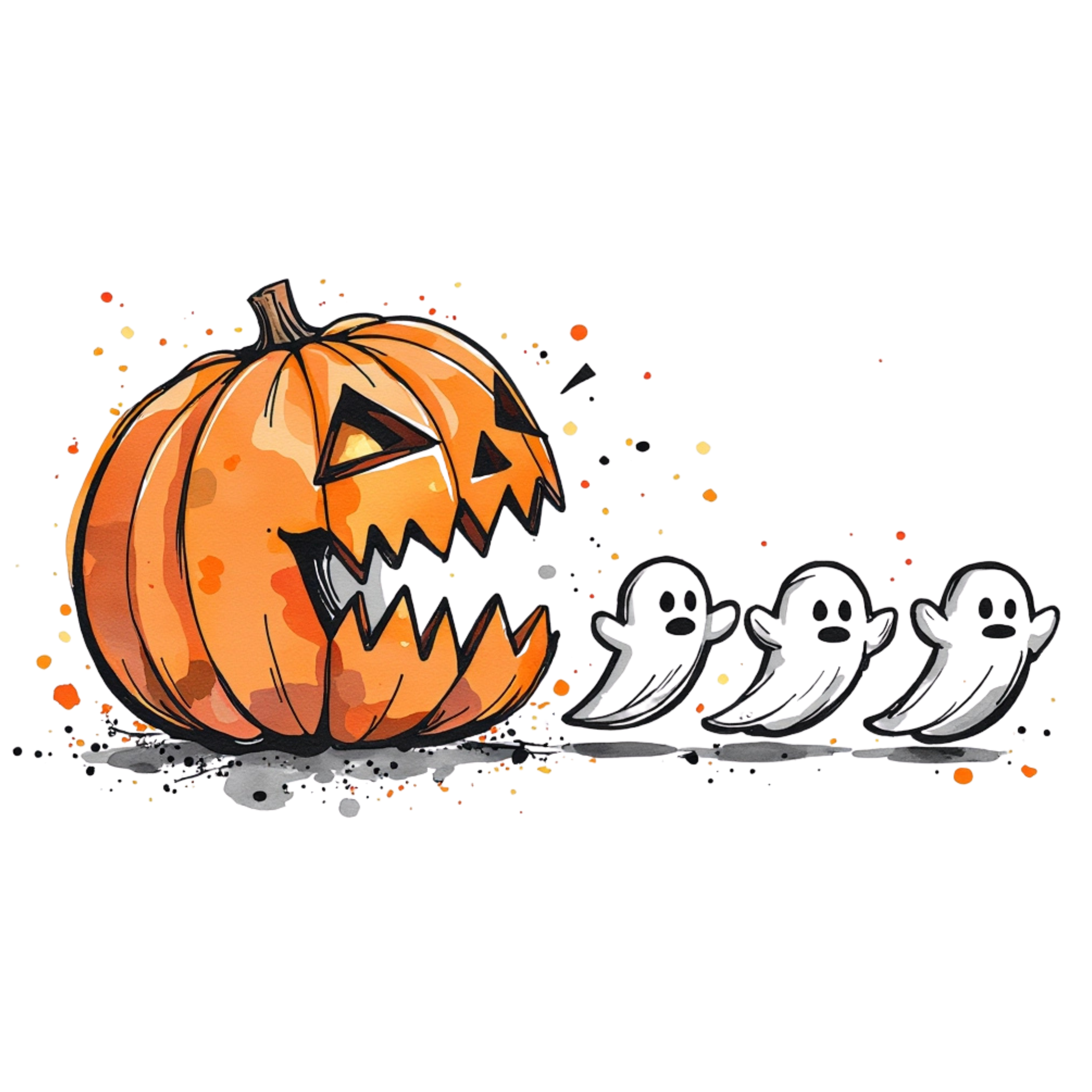 Halloween Pumpkin Ghost T-Shirt
