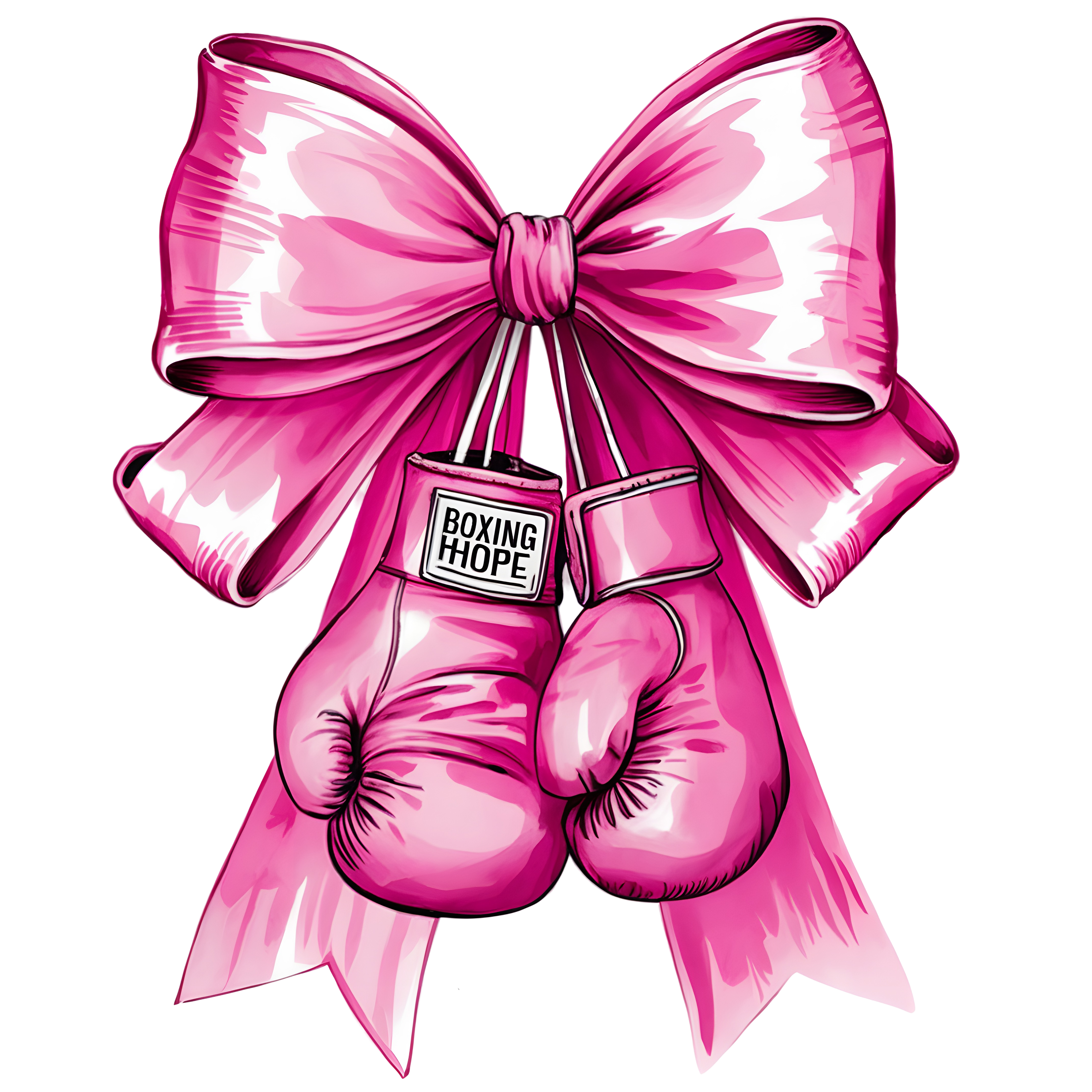 Pink Ribbon Boxing Gloves T-Shirt