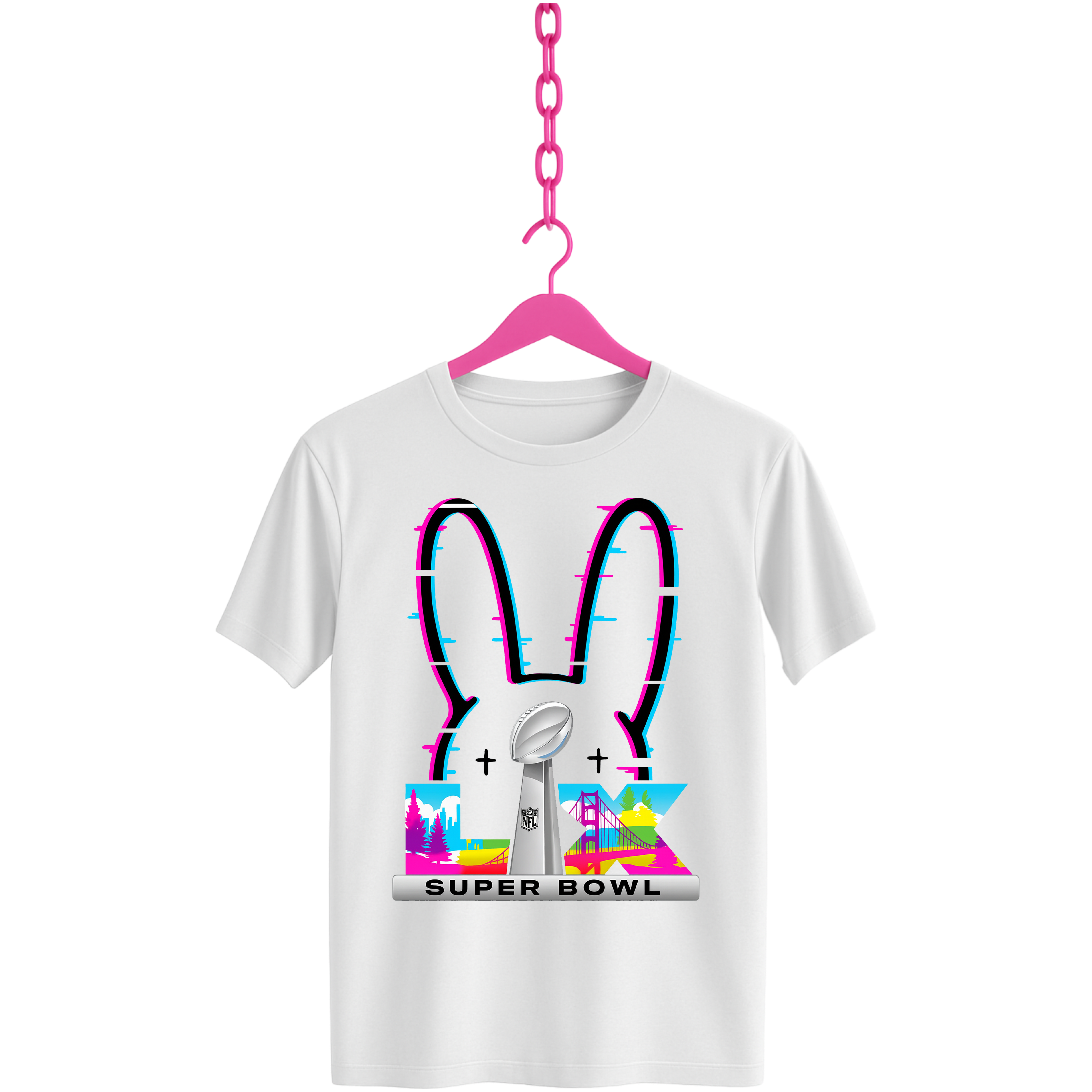 Super Bowl Bunny Graphic T-Shirt