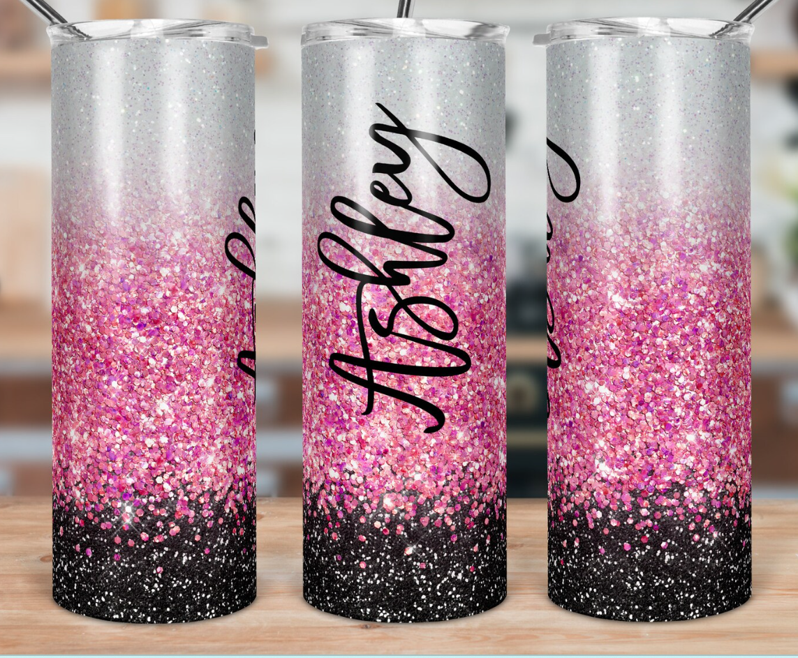 Personalized Glitter Tumbler